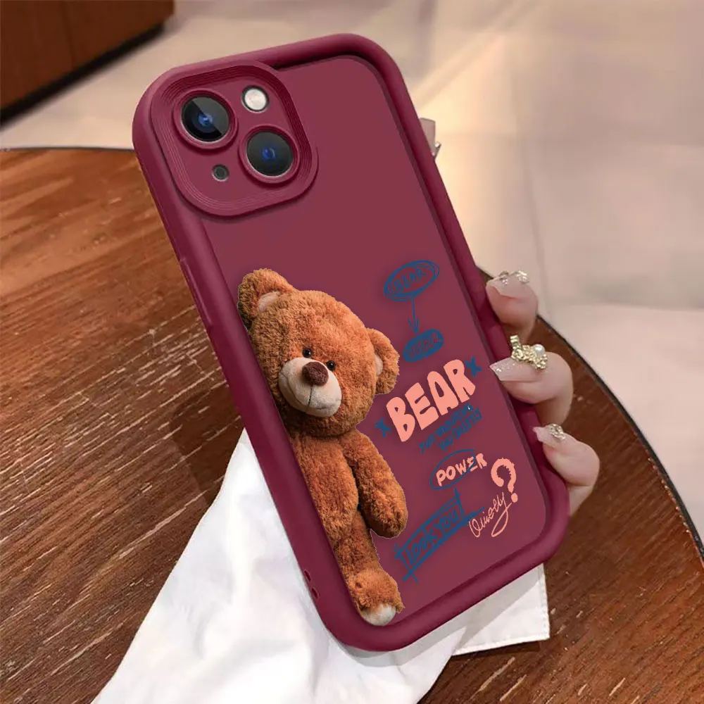Funny T-Teddy Bear Phone Case For Redmi A1 NOTE 13 12 12S