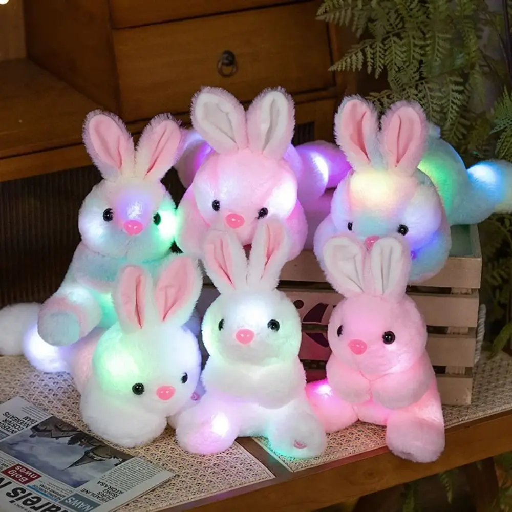 Animal Rabbit Luminous Rabbit Plush Toys Luminous Bunny Light Up Light Up Bunny Plush Doll 25/35CM Plush Stuffed puma suede animal crossing whisper white whisper white light sky