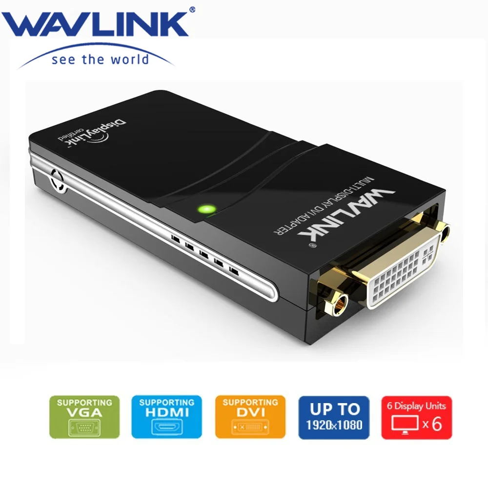 Wavlink usb 2 0 to dvi vga hdmi video graphics display adapter hdtv