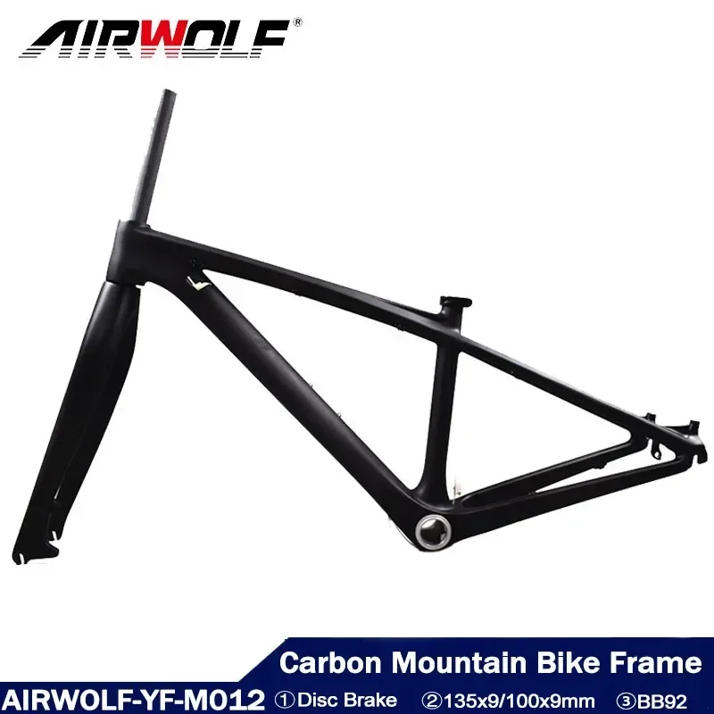 

Airwolf велосипедная карбоновая рама, дисковый тормоз, карбоновая рама для горного велосипеда, велосипедная Рама 2,0 дюйма, циклокросс, карбоновая рама для велосипеда, полностью Скрытый Кабель