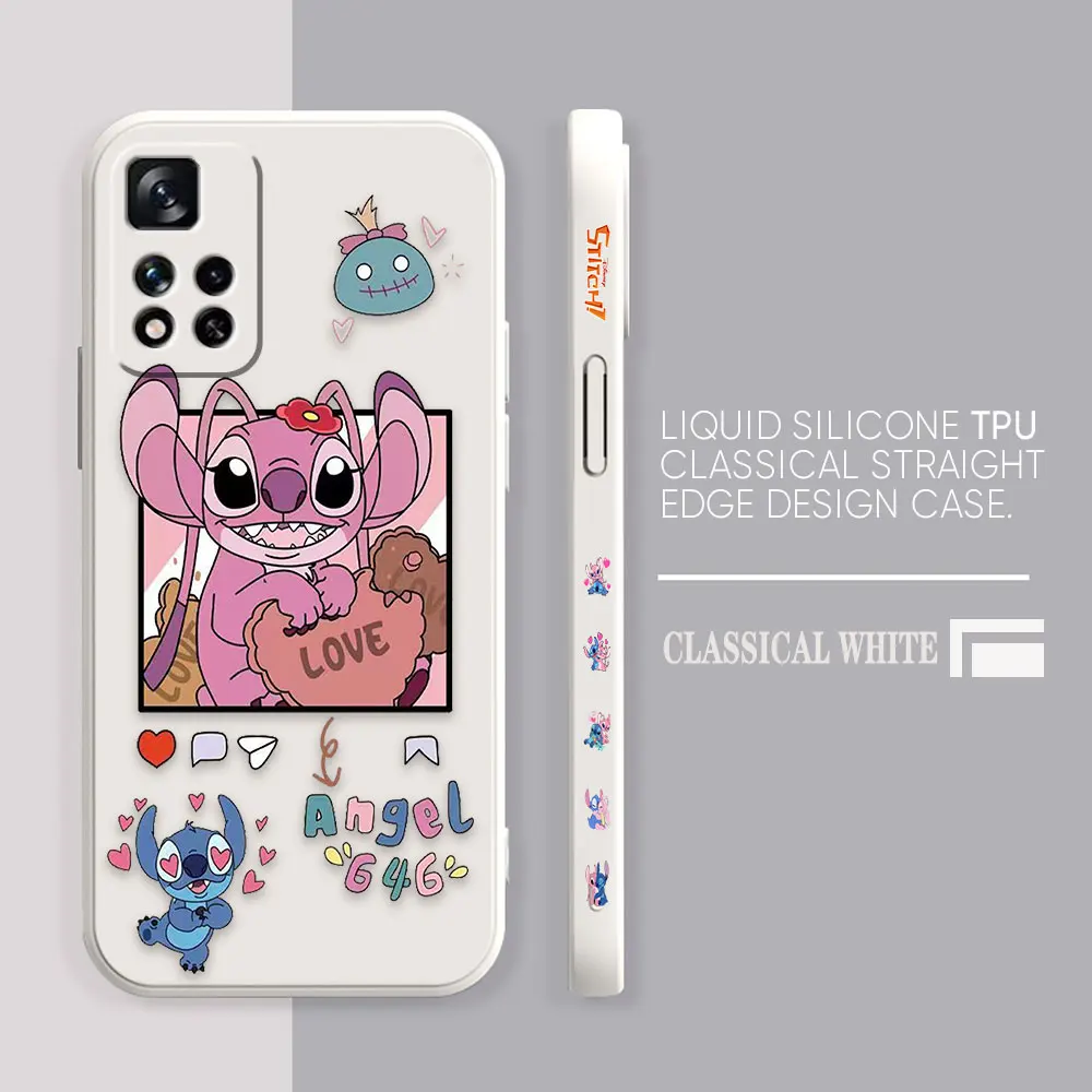 thumbnail image 1 of Case For Redmi Note 12 11 11T 11R 11E 10 9 8 7 7S PRO PLUS 4G 5G Simple Liquid silicone Case Cartoon Lilo & Stitch Angel, 1 of 5