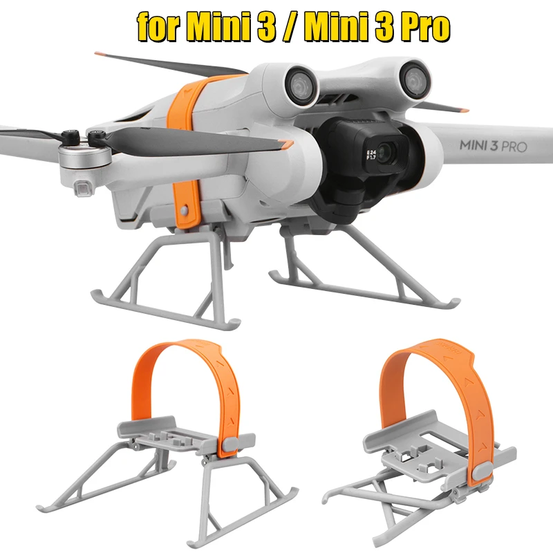 

Foldable Landing Gear Tripod For DJI Mini 3/Mini 3 Pro Silicone Strap Extension Support Legs Protector Drone Accessories