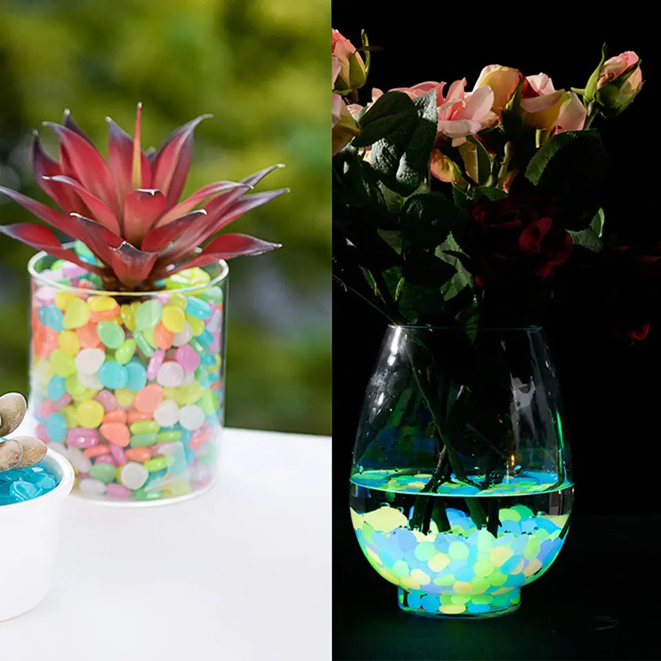 GLOGLOW 1000 Ciottoli Luminosi Che Brillano Al Buio - Per Giardino, Vialetti E Acquari | Decorazione Esterna Magica