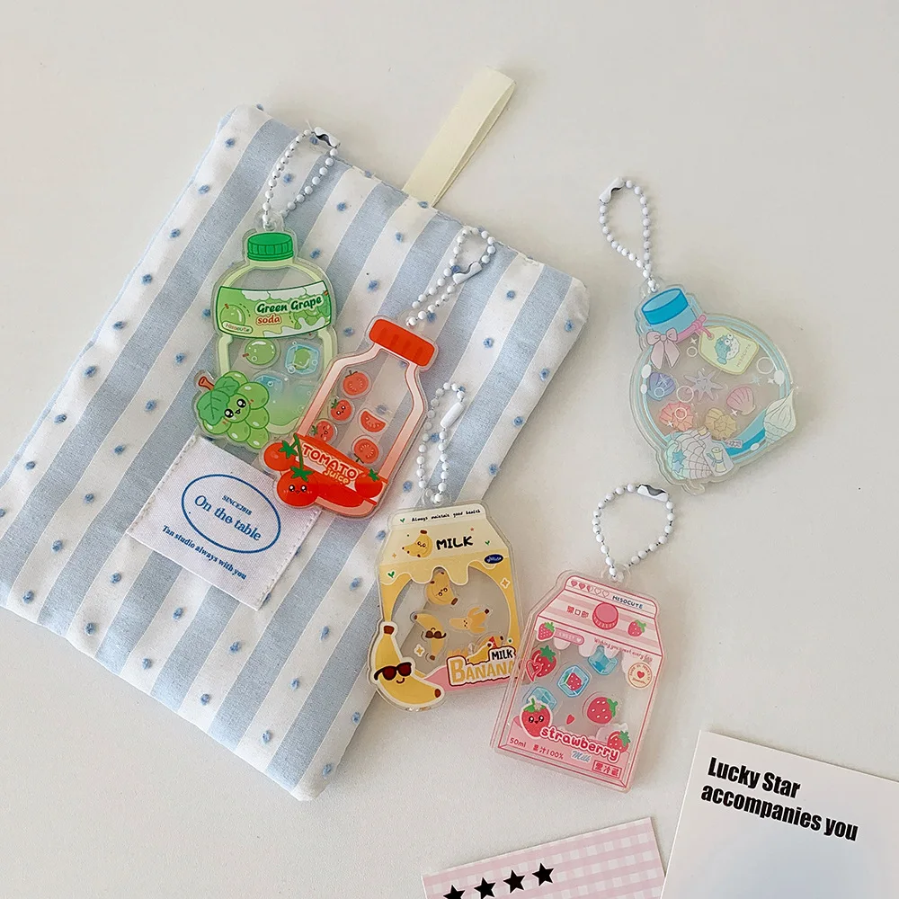 Bag Decoration Hanging Accessories Cute Acrylic Fruit Shaker Keychain Strawberry Hanging Ornaments Perfect For Students Keychain