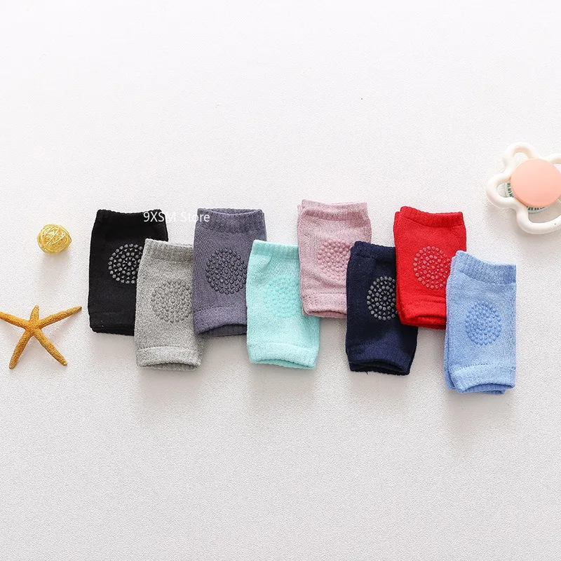 1Pairs Baby Knee Pads Toddler Crawling Anti-Slip Solid Infant Boys Girls Elbow Cushion Pad Safety Protector Toddler Leg Warmer