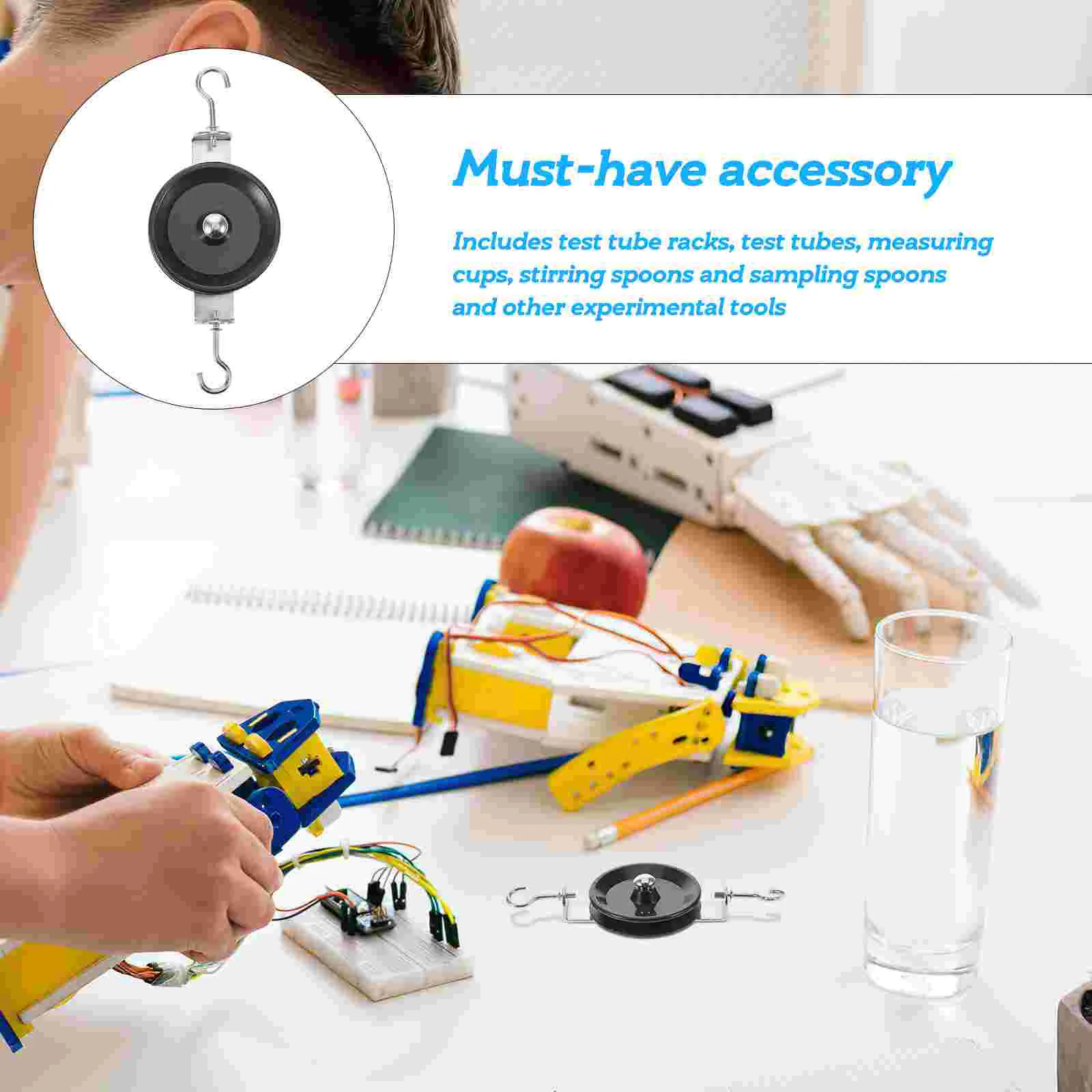 Mechanic Teaching Aid Kit Science Experiments Pulley Block with Hook Physics Teacher Supplies Equipment for Project Education 4