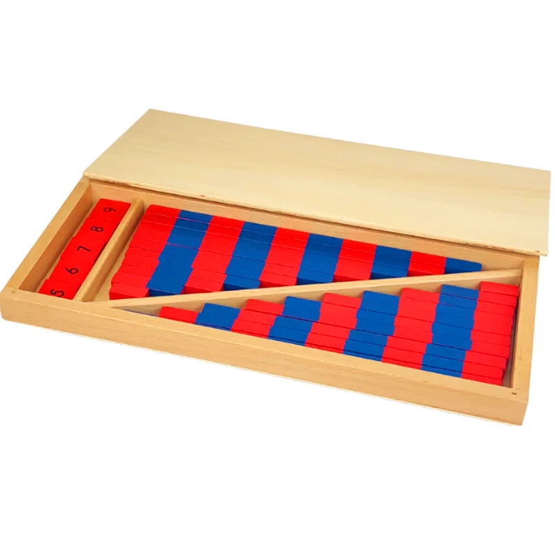 Baby Toy Numerical Rods Montessori Mathematics Red & Blue Rods Bar Math Toy Learning & Education Classic Wood Kids Toys