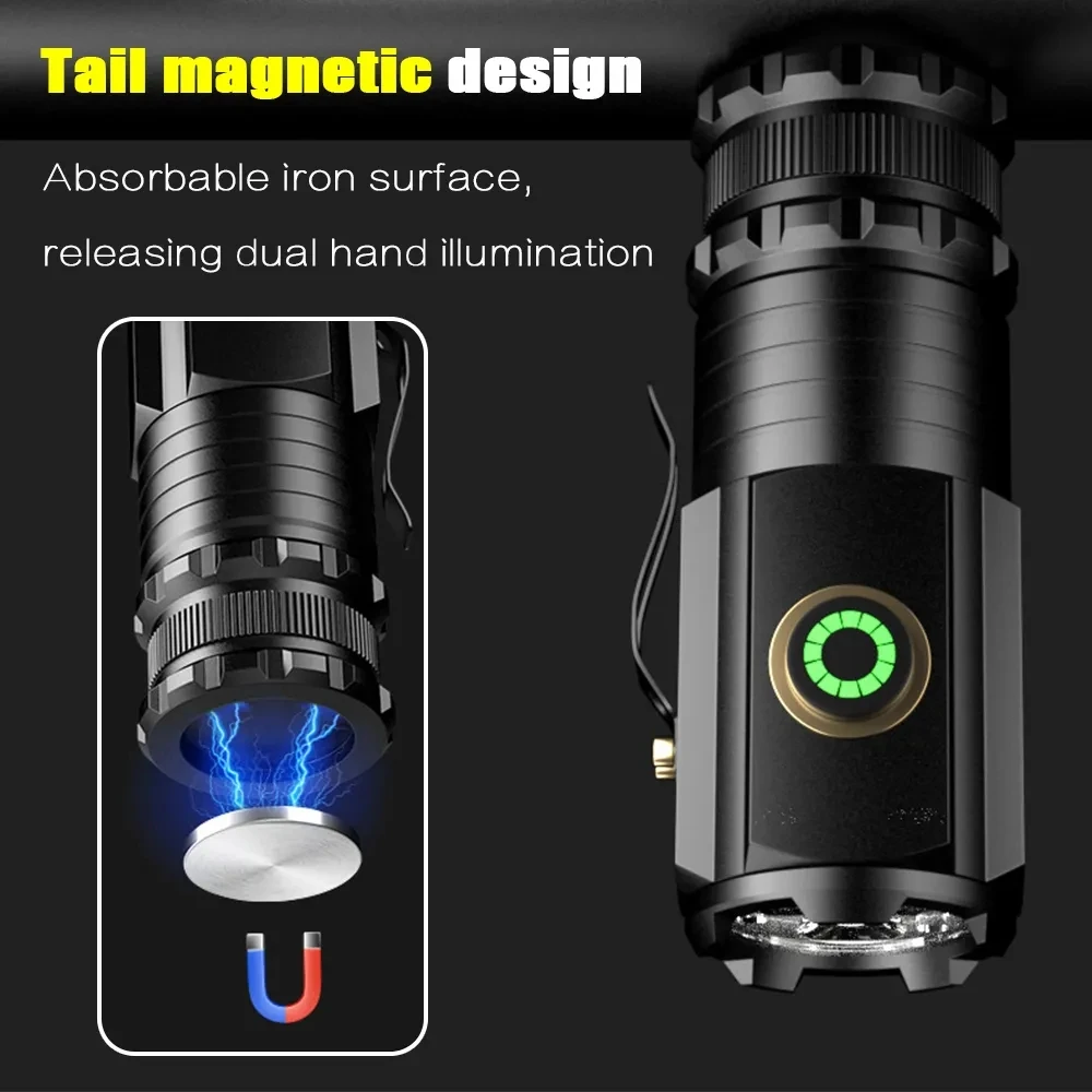 LETMY Torcia tattica, super luminosa, mini torce LED con clip da cintura, zoomabile, 3 modalità, impermeabile, migliore torcia EDC