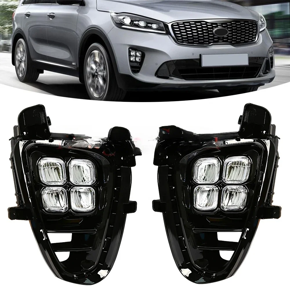 

Автозапчасти, Автомобильные дневные противотуманные фонари, дневные ходовые огни, комплект фар дальнего света для KIA Sorento 2019 2020, тип U.S