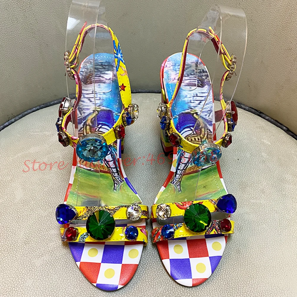 FG2 Fashionable High Heel Sandals Multicolor Josette multicolored - KeeShoes