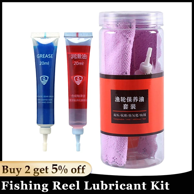Fishing Reel Grease 2 Pack Rustproof Fishing Oil Bearing Oil Cleaner Grease  Kit Wet And Dry All-in-One Fishing Accessories Kit - AliExpress