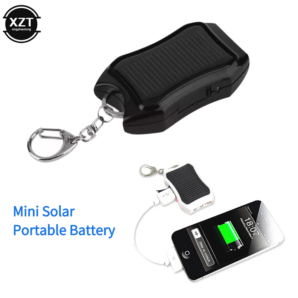 Portachiavi Mobile Power Usb Esterno Solare 950Mah Alimentatore A Ricarica Rapida Con 3 Apparecchiature Di Ricarica A Luce Led Per Viaggi Escursionist