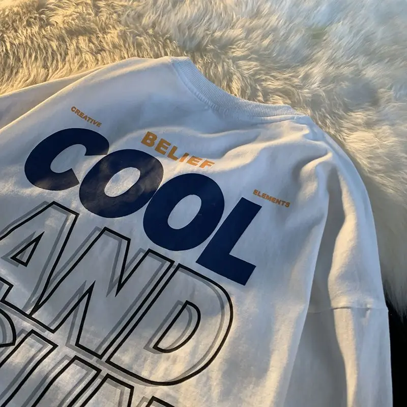 

Summer cotton short-sleeved t-shirt men new trendy brand ins loose short-sleeved clothes trend handsome top oversized t shirt