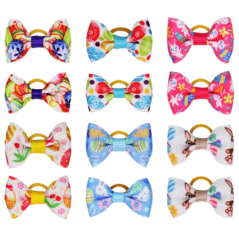 

12/24/36pcs Dog Grooming Bows Rubber Bands Easter Day Cat Puppy Hair Bows Small Dog Accessories Pet Supplier