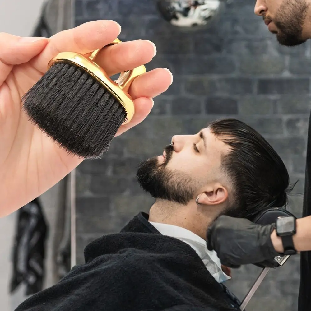 High-quality Ring Neck Face Duster Professional Hairdressing Beard Brush Barber Hair Cleaning Brush Salon