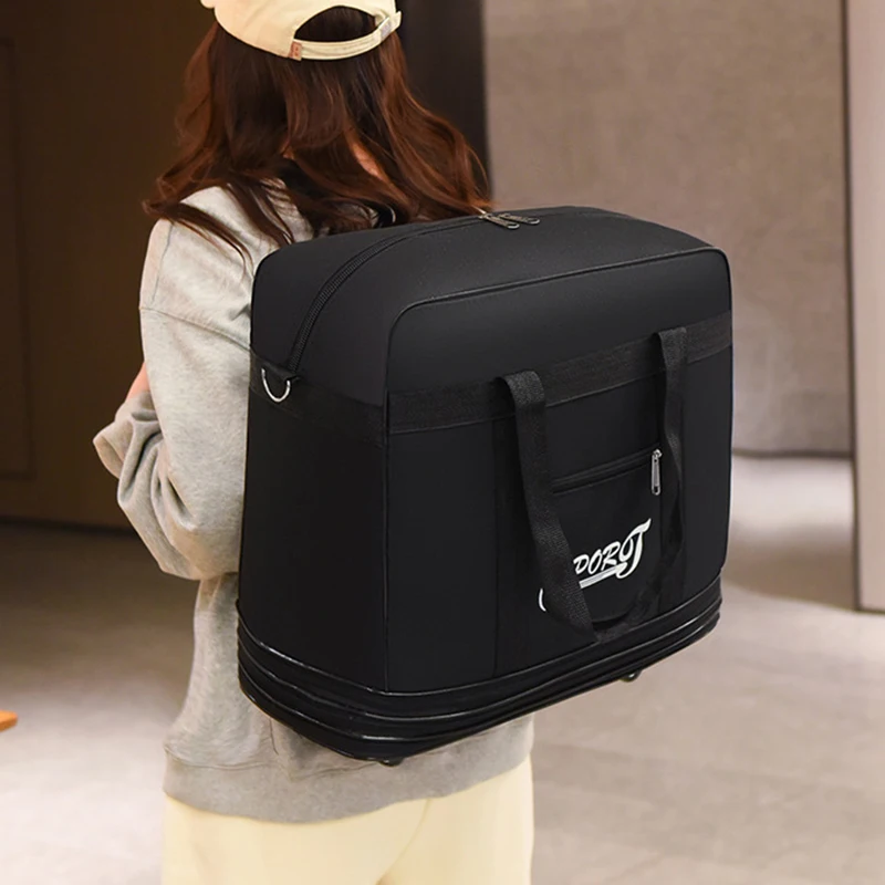 Folding Luggage Bags Travel Bag Large Capacity Moving Universal Wheel Duffle Pack Foldable Business Storage Bag with Wheels 5