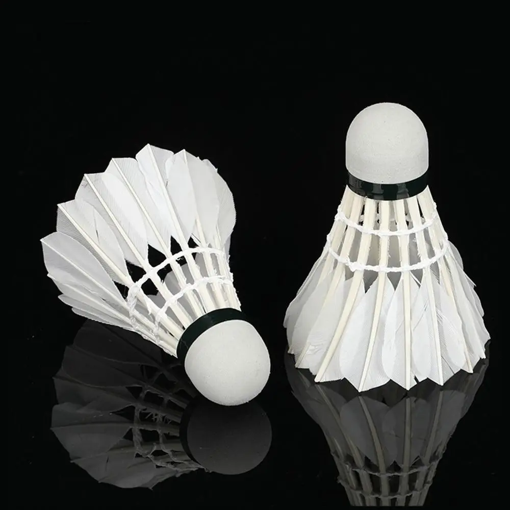 3/6/12Pcs Professional Badminton Shuttlecock White Goose Feather Durable Badminton Balls Training Sport Accessories