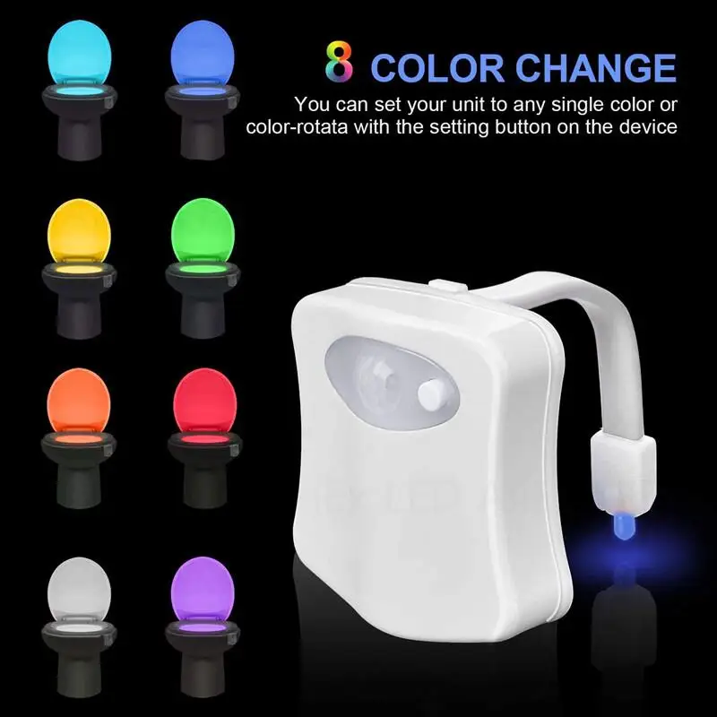 16Colors Smart PIR Motion Sensor Toilet Seat Night Light Waterproof Backlight For Toilet Bowl LED Luminaria Lamp WC Toilet Light dinosaur lamp