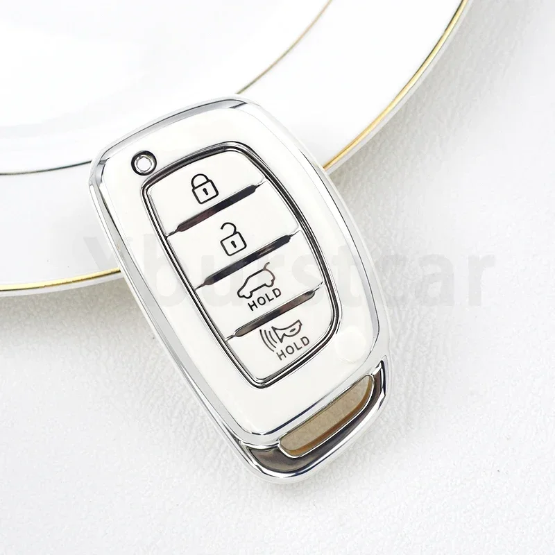 4 Buttons TPU Auto Shell For Hyundai Tucson Santa Fe Rena Sonata Elantra Creta Ix35 Ix45 I10 I30 I40 Car Smart Key Case Cover