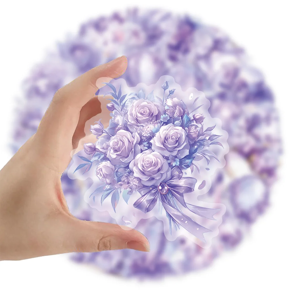 50Pcs 보라색 꿈 애완 동물 스티커 소녀의 심장 장식 노트북 물병 데스크탑 편지지 노트북 스티커