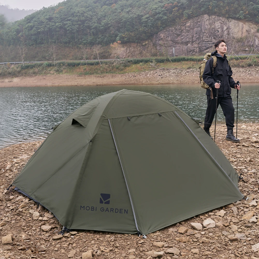 Outdoor Camping Tent Backpack Tent Rainproof Windproof Sunscreen 3 Season for 2-4 People Portable Ultralight Travel