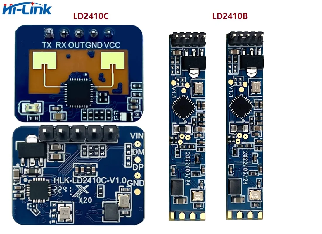 Hi-Link New HLK-LD2410 5V Mini High Sensitivity 24GHz Human Presence Status  Sensor Radar Module Consumer Electronic