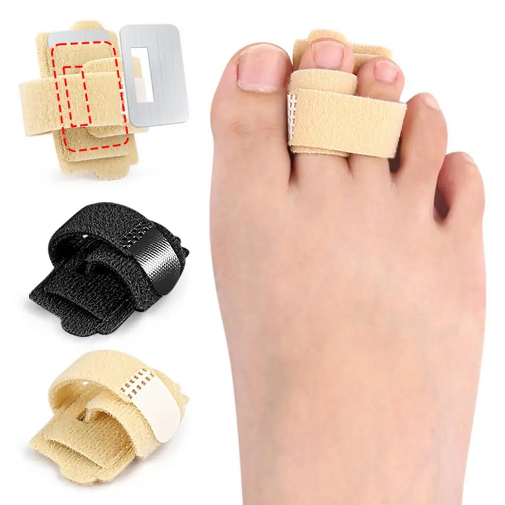 Toe Separator Bunion Corrector Big Toe Spacer Hammer Straightener Fabric Lining Splint with Built-in Aluminum Plate Support