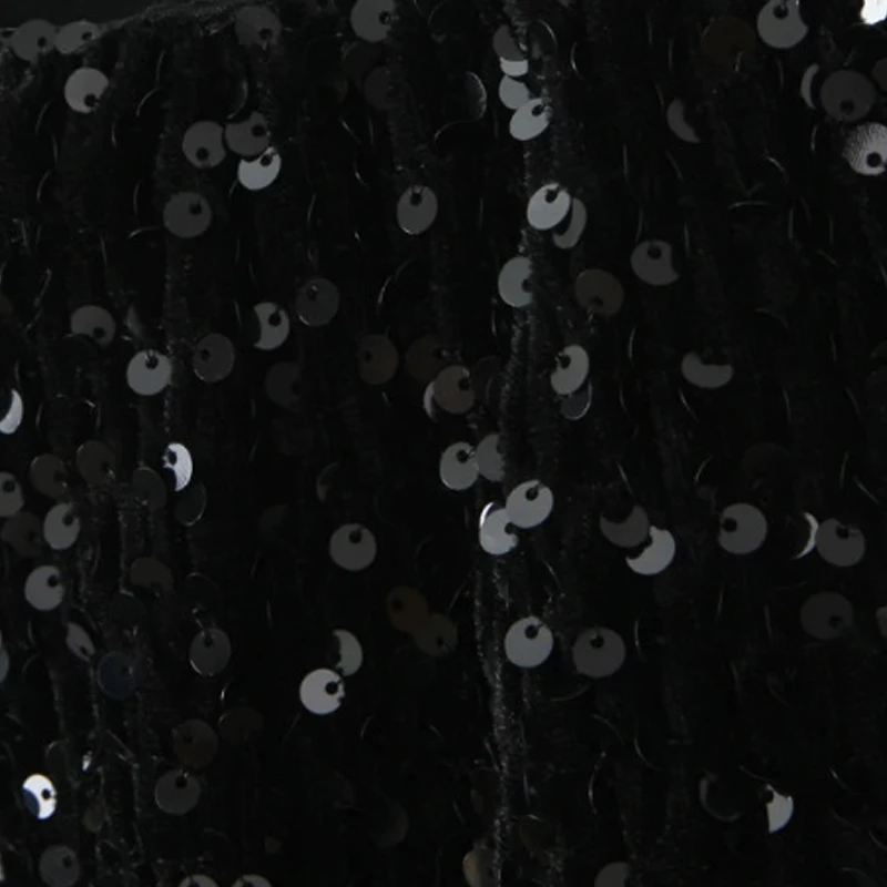 Plus Size Women's Long Skirts Premium French Mid-length Straight High Waist Sequined Velour Split Stretch Fall 2025