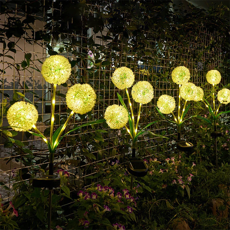 Solar Lights Outdoor Garden Decor Solar Garden Lights Decorative Dandelion With LED Waterproof Solar Lights Outdoor For Yard - AliExpress