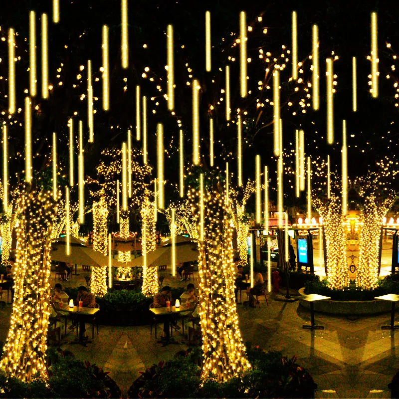 

30/50cm Christmas Meteor Shower LED String Lights Holiday Lighting Outdoor Decor Garden Party Decorations Navidad Fairy Lights