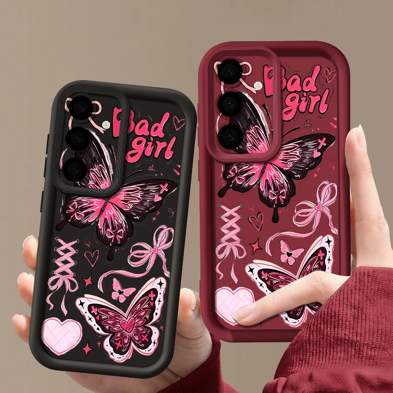 Butterfly Pink TPU Soft Phone Case with Vibrant Print Design