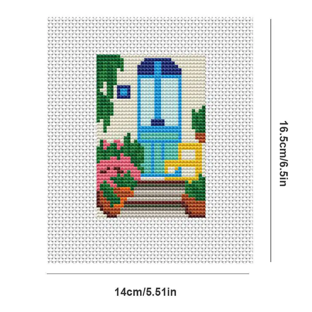 12Pcs 11Ct 도어 크로스 스티치 세트 자수 키트 코튼 스레드 그림 인테리어 벽 장식 거실
