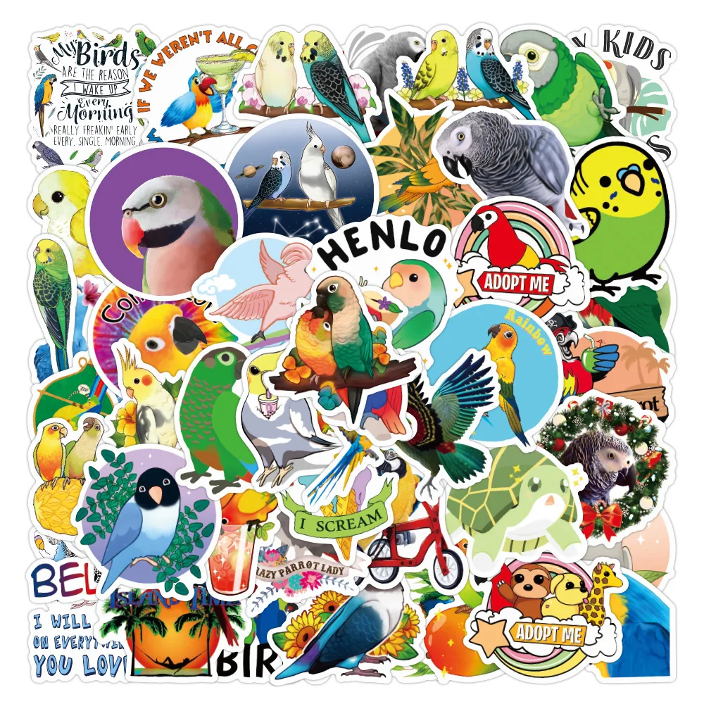 

10/30/50 PCS Animal Parrot Cartoon Graffiti Stickers Decorative Stationery Scrapbook Notebook Diary DIY Sticker Decals