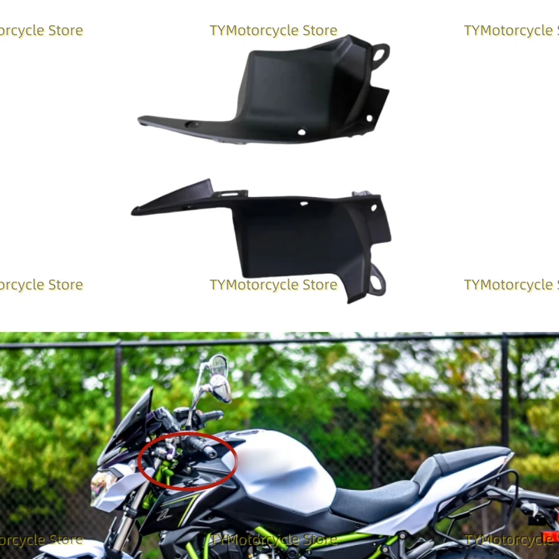 motorcycle Fairing Ram Air Intake Tube Duct Cover Panel Tank Injetiong Fit For Kawasaki Z 650 Z650