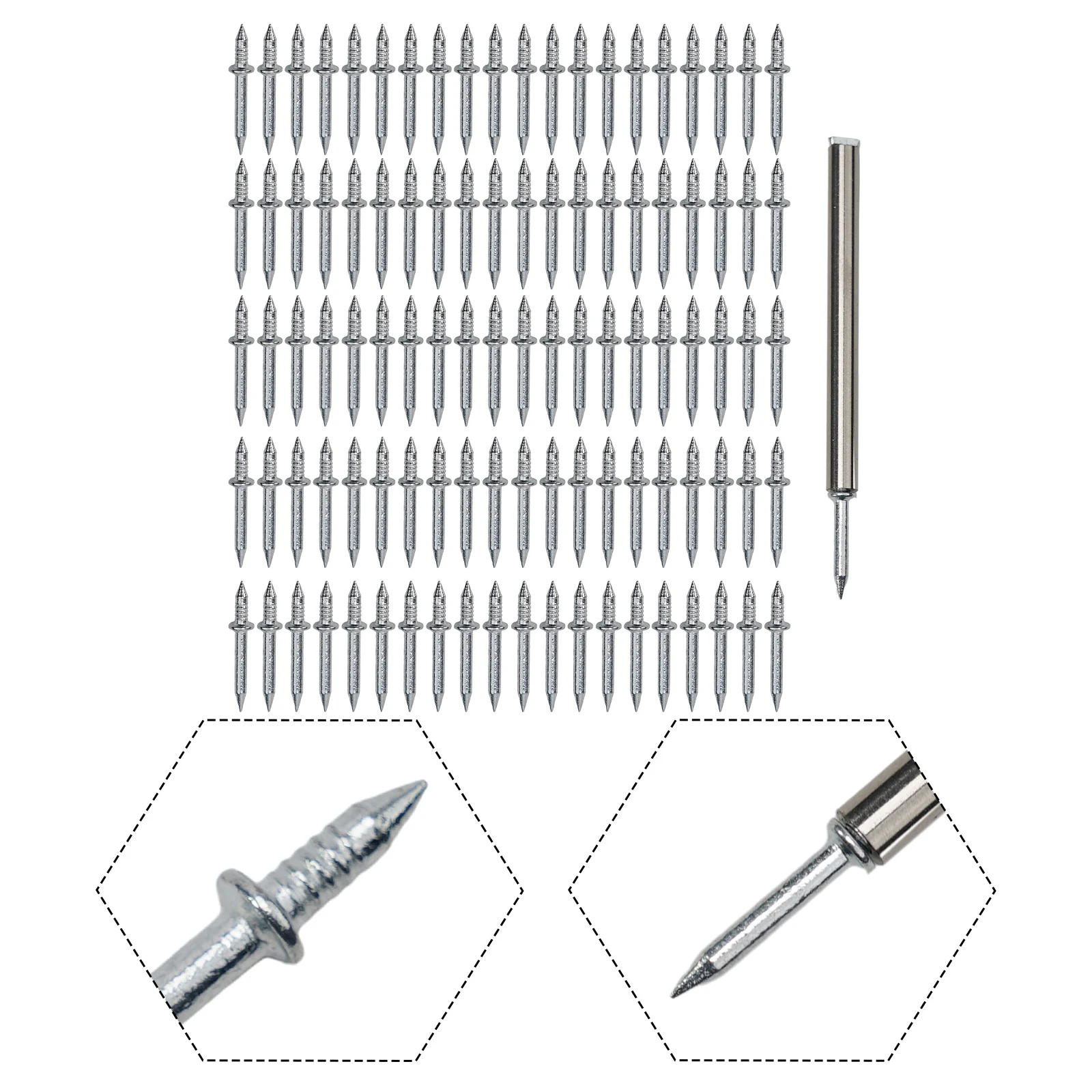

100PCS Double-Head Skirting Thread Seamless Nail Carbon Steel Double Headed Nails Without Marks Nail Skirting Seamless Nail