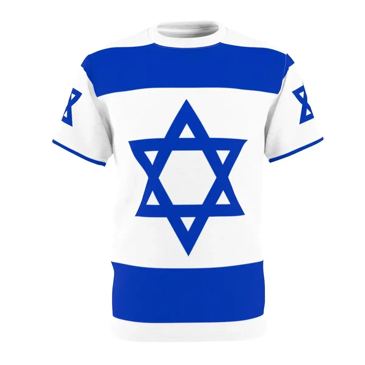 

Summer Fashion Israeli Flag 3D Printed T-shirt Men's Casual Hip Hop O-collar Oversized Short-sleeved Top