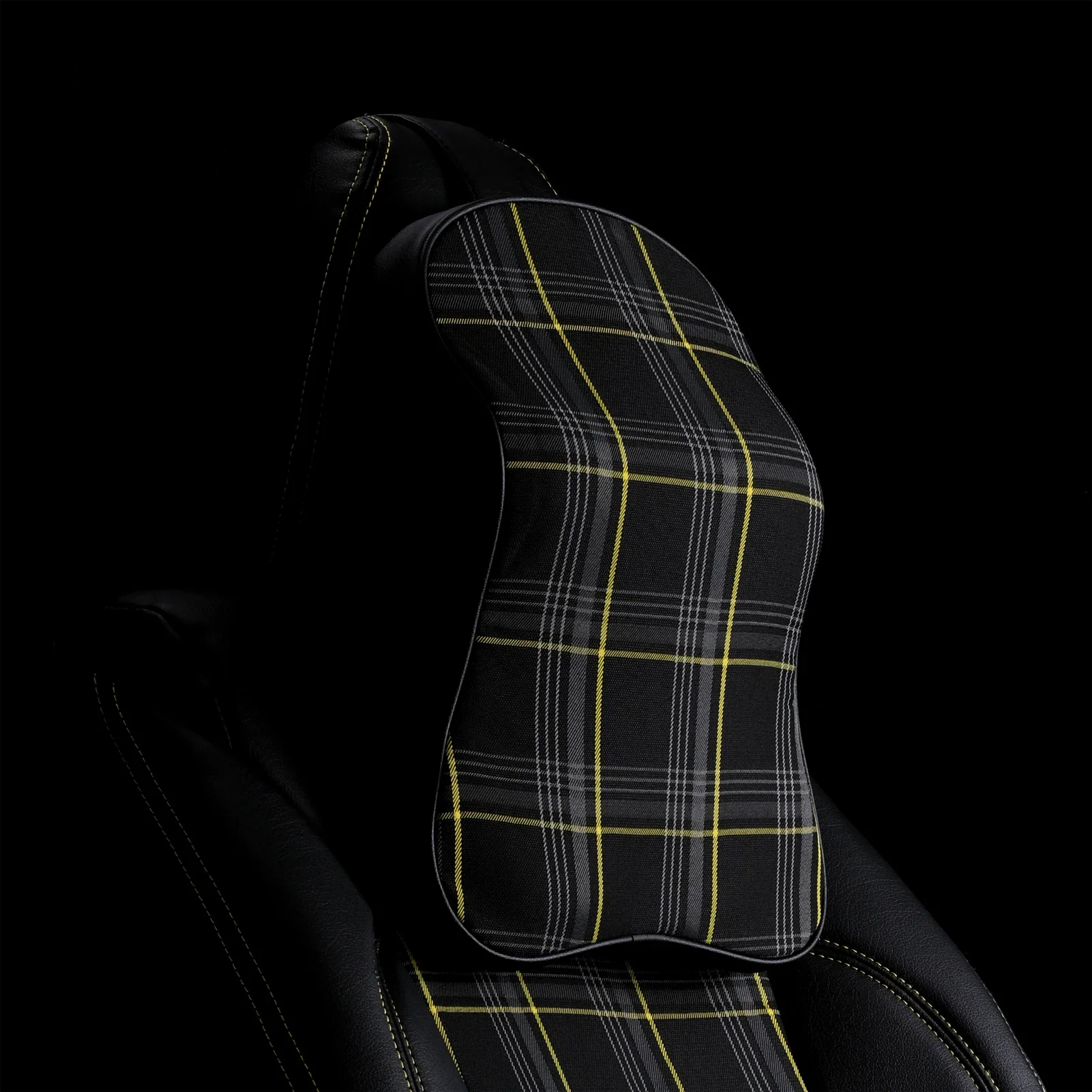 

Car Seat Supports Headrest Neck Rest Waist Pillow Interior Accessories with VW MK7 GTD GTE GTI Orange Tartan Fabric Justinplacek