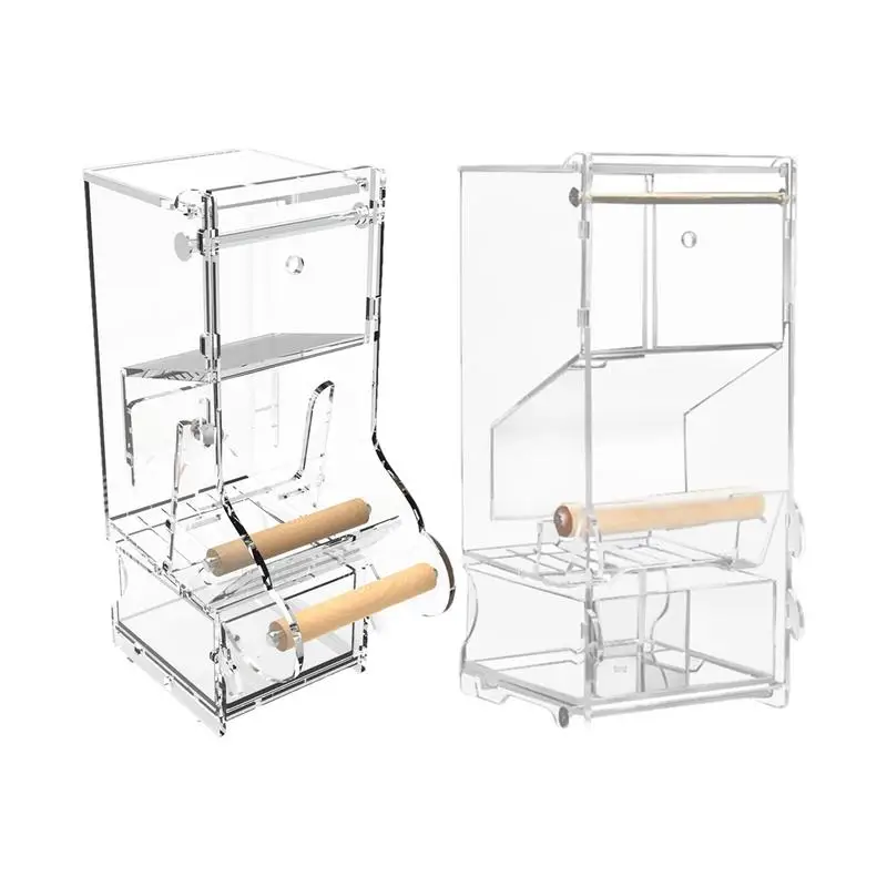 

Кормушка для птиц без беспорядка, прозрачный автоматический акриловый контейнер для еды для птиц с окуней, аксессуары, прозрачный контейнер для еды