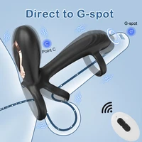 Fernbedienung Dual Penis Ring Vibrator für Männer Verzögerung Zeit Prostata-massagegerät Cock Ringe Verdrehen Vibrierende Sex Spielzeug für Männer