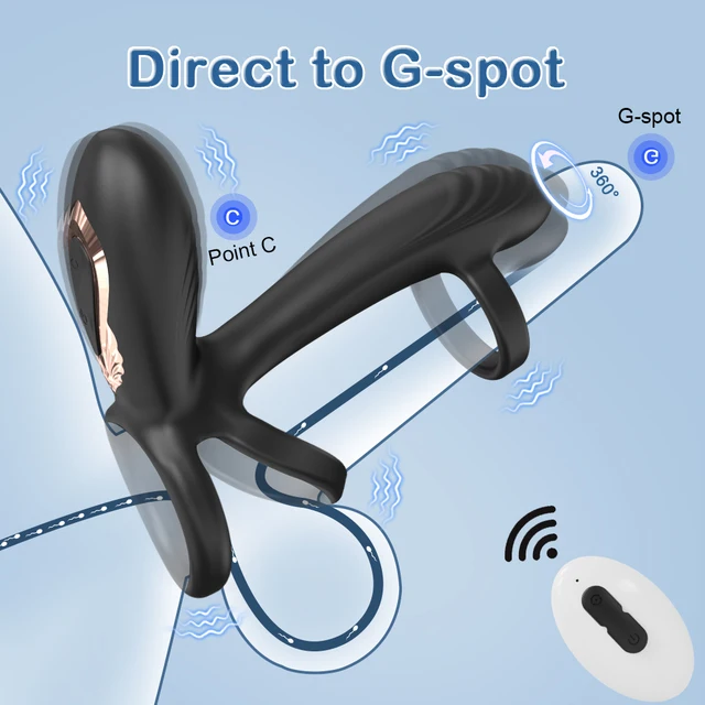 Fernbedienung Dual Penis Ring Vibrator für Männer Verzögerung Zeit Prostata-massagegerät Cock Ringe Verdrehen Vibrierende Sex Spielzeug für Männer 1