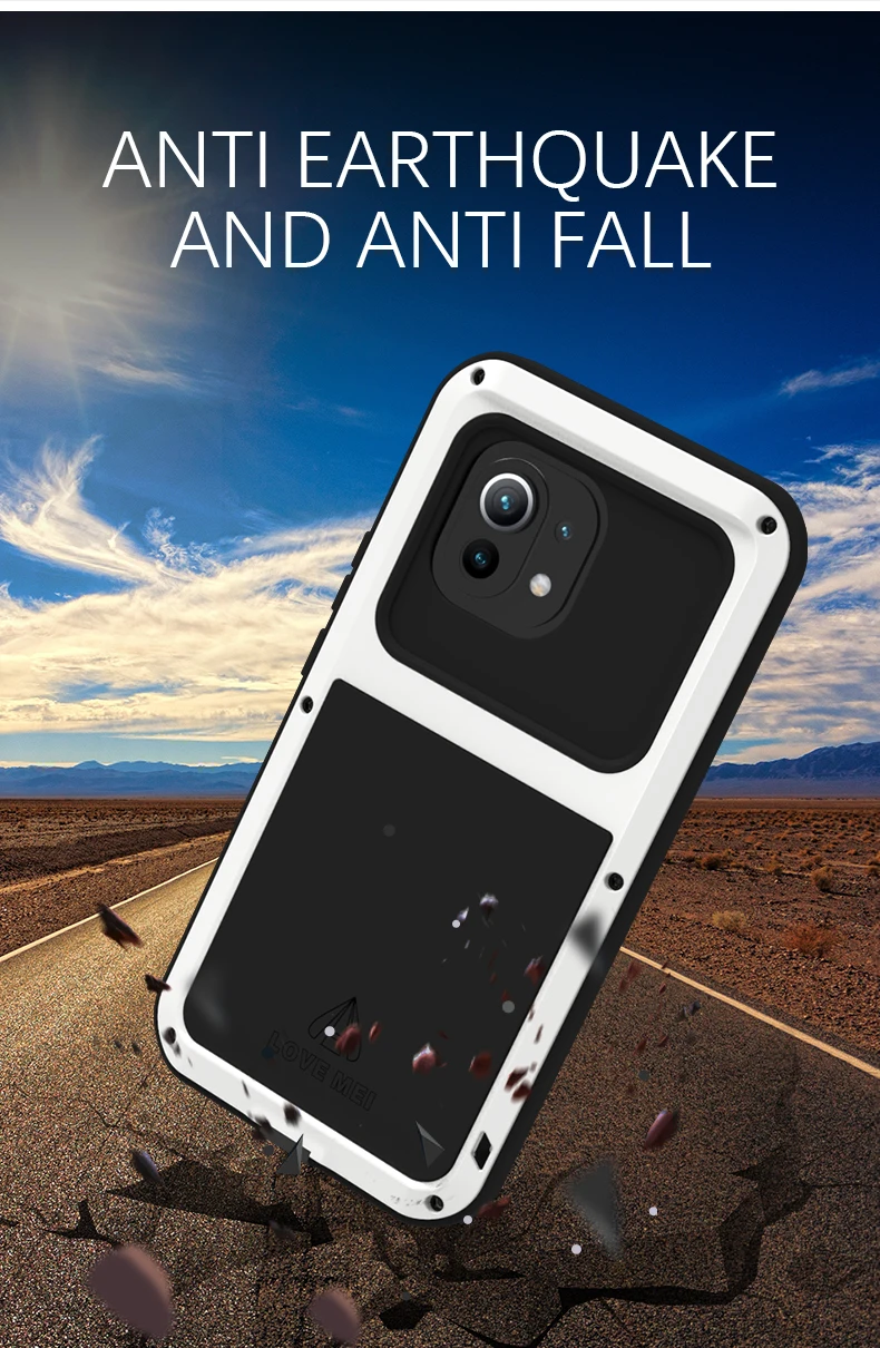 Original Love Mei Case For Xiaomi Mi 11 Mi11 Heavy Duty Full Protection Metal Armor Shock Dirt Proof Phone Case For Xiaomi 11