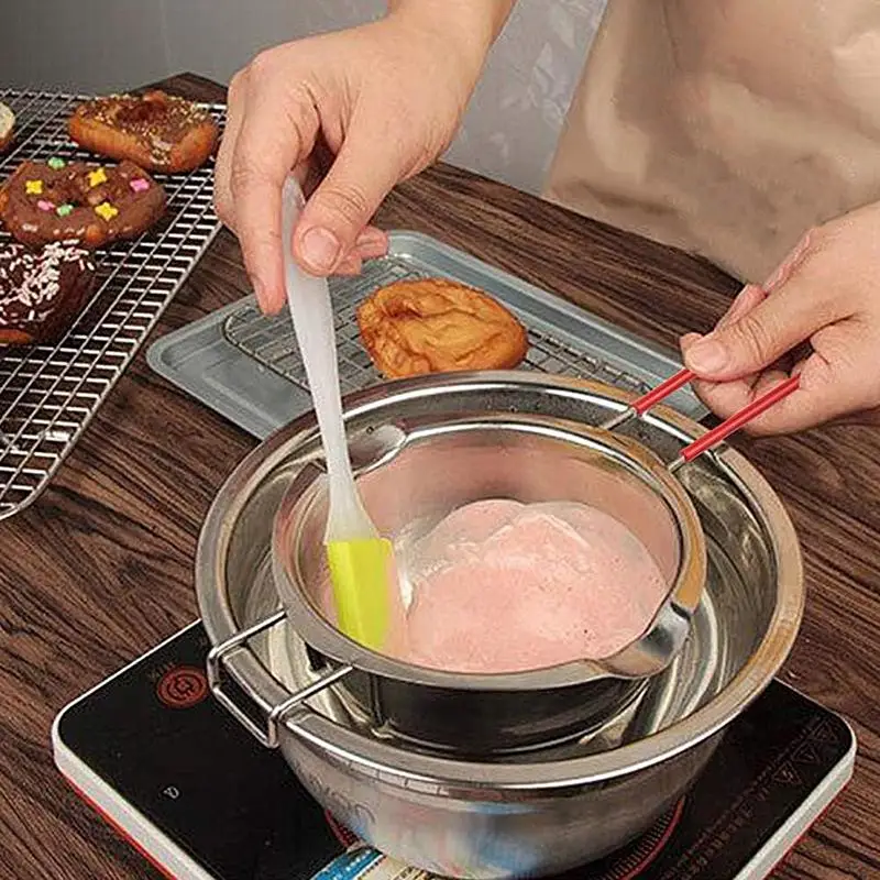 Stainless Steel Candle Wax Melting Boiler Pot with Heat Resistant Handle for Melting Chocolate Candy and Candle Making Supplies