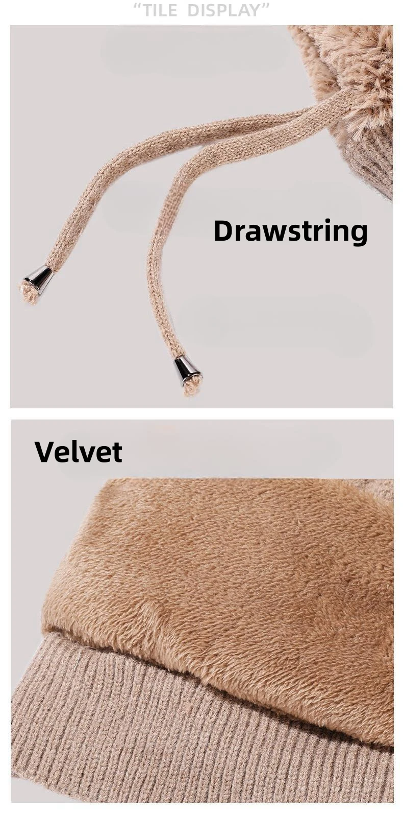 S93592fadc330424c8b711803a37ee18ct Big Head Fit One-piece Hat Women Winter Padded Thickened Face Covering Knitted Hat Neck Mask Warm Large Size Soft Mallzona