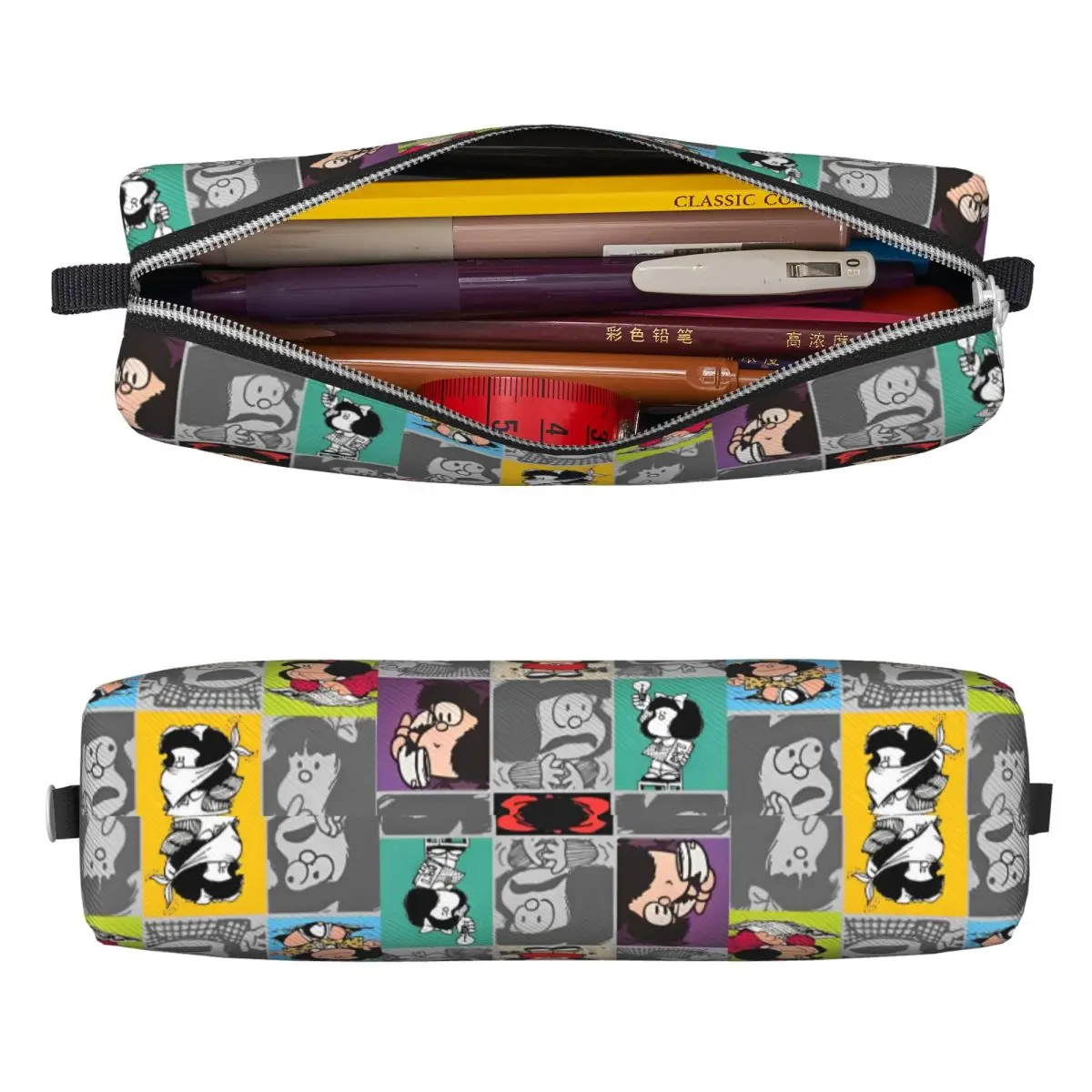 New Mafalda Cartoon Pencil Case Anime Pencilcases Pen for Student Big Capacity Pencil Bags School Supplies Zipper Stationery