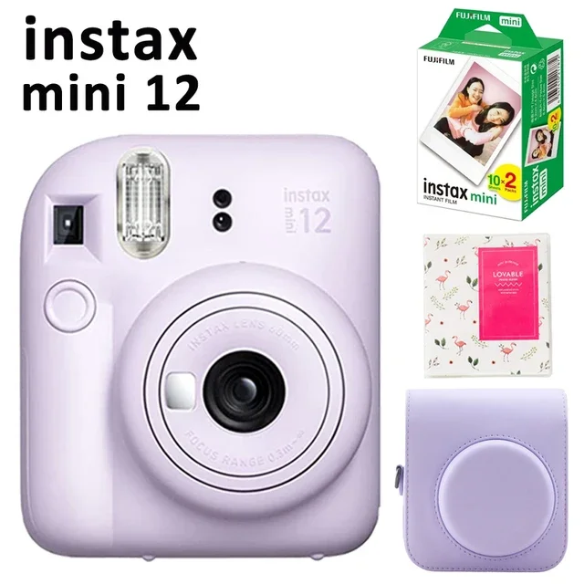 Fujifilm-Mini cámara instantánea original, 12 paquetes combinados de papel  fotográfico, color morado, disponible para la selección - AliExpress