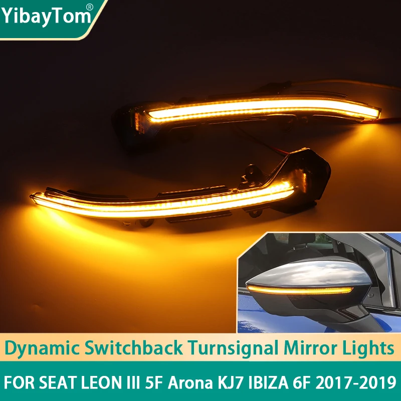 

LED Dynamic Turn Signal Indicator Light Side Rearview Mirror for Seat Leon III Mk3 5F 2013-2018 Ibiza KJ Mk5 V Arona accessories