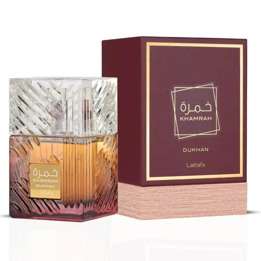 Neues Lattafa Khamrah Dukhan Parfum Luxus-Arabien-Parfüm Flirten Unisex Original Woody Scent Fragrance Parfums 100 ml