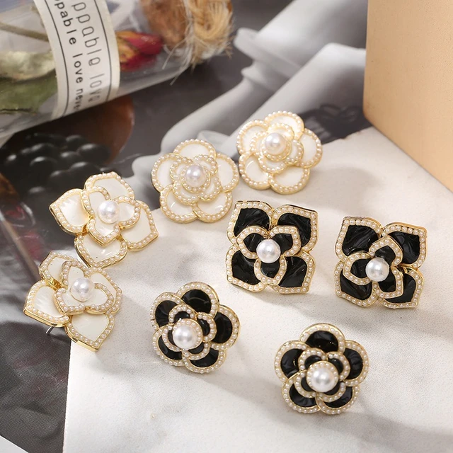 Personality Sweet White Camellia Flower Stud Earrings For Women Fashion  Cute Party Gifts For Girls Jewelry