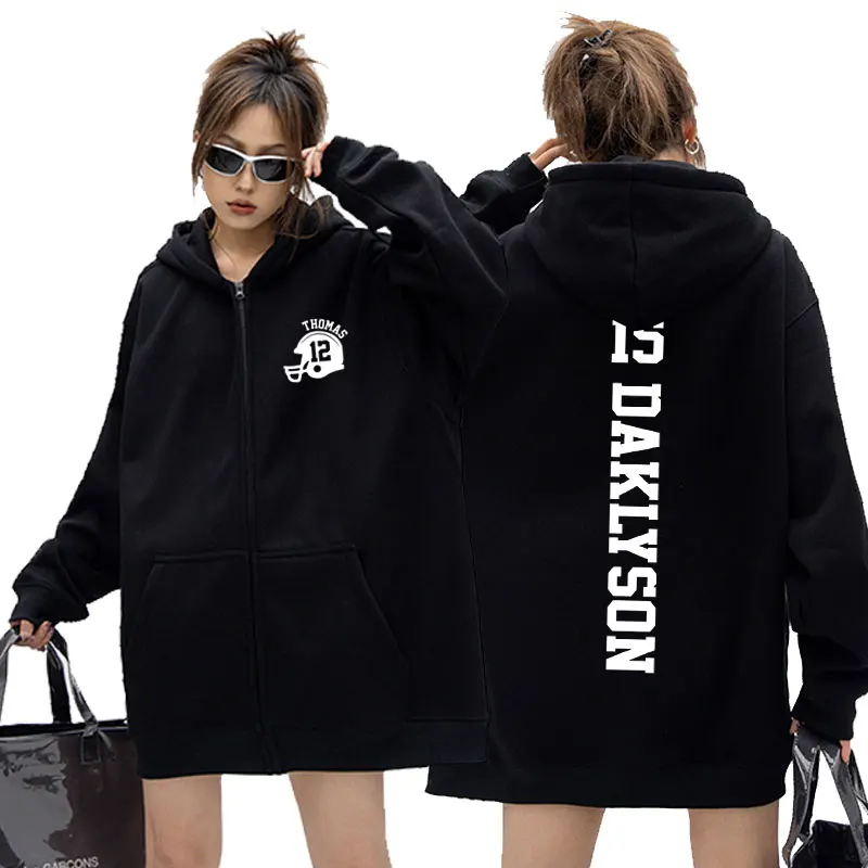 Football Zipper Hoodie Male Your Name Football Zip Up Jacket Men Women Fashion Sports Oversized Sweatshirt Men's Fleece Hoodies