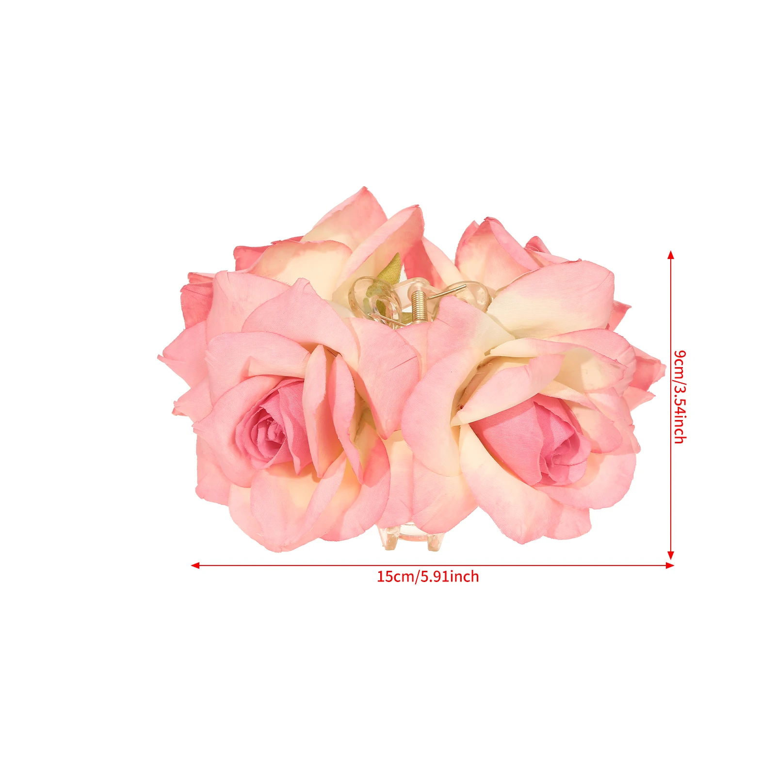 1pc Elegant Artificial Rose Flower Hair Claw For Women New Large Shark Clips Crab Clamp Sweet Barrettes Party Travel Headwear